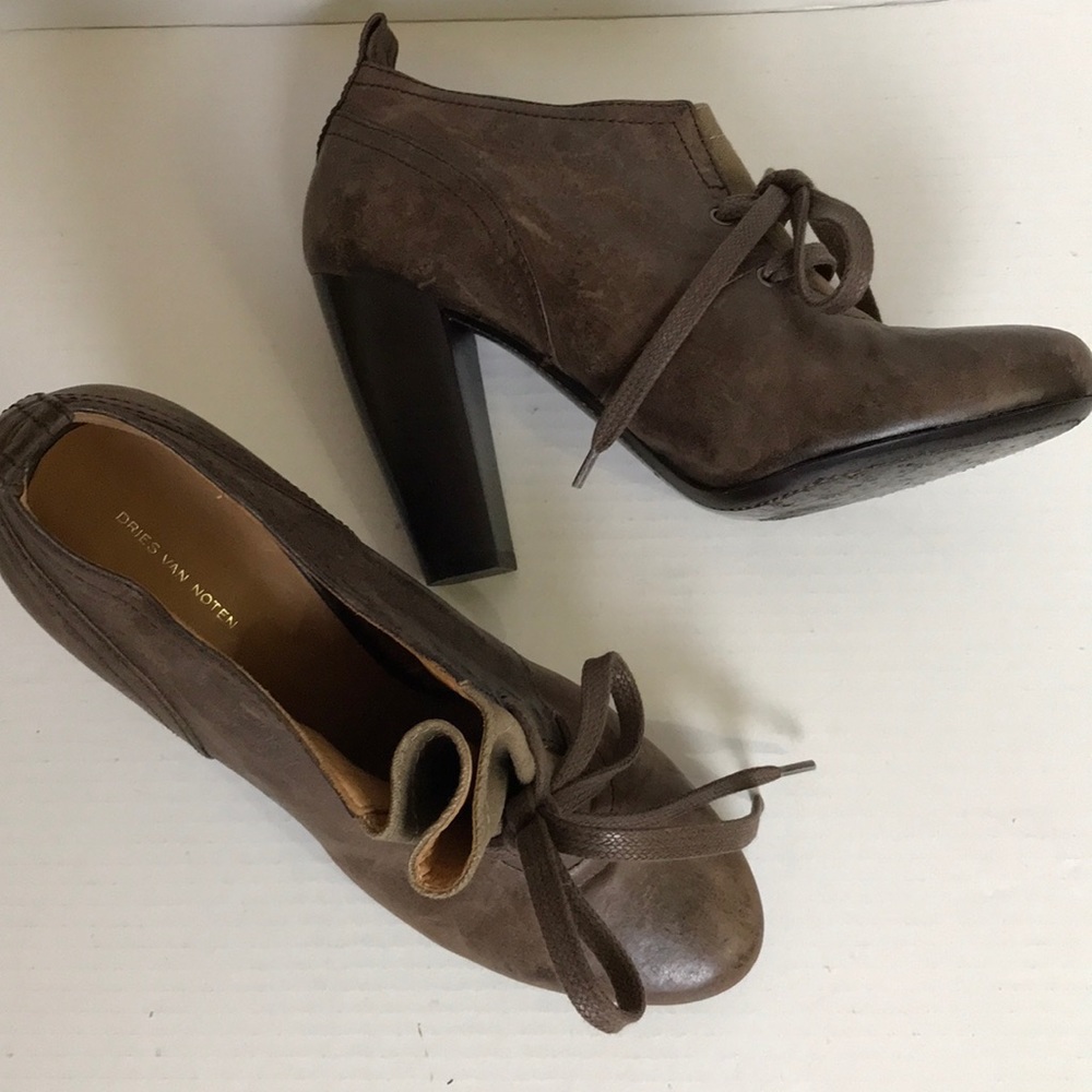 Dries van Noten stacked heel ankle booties